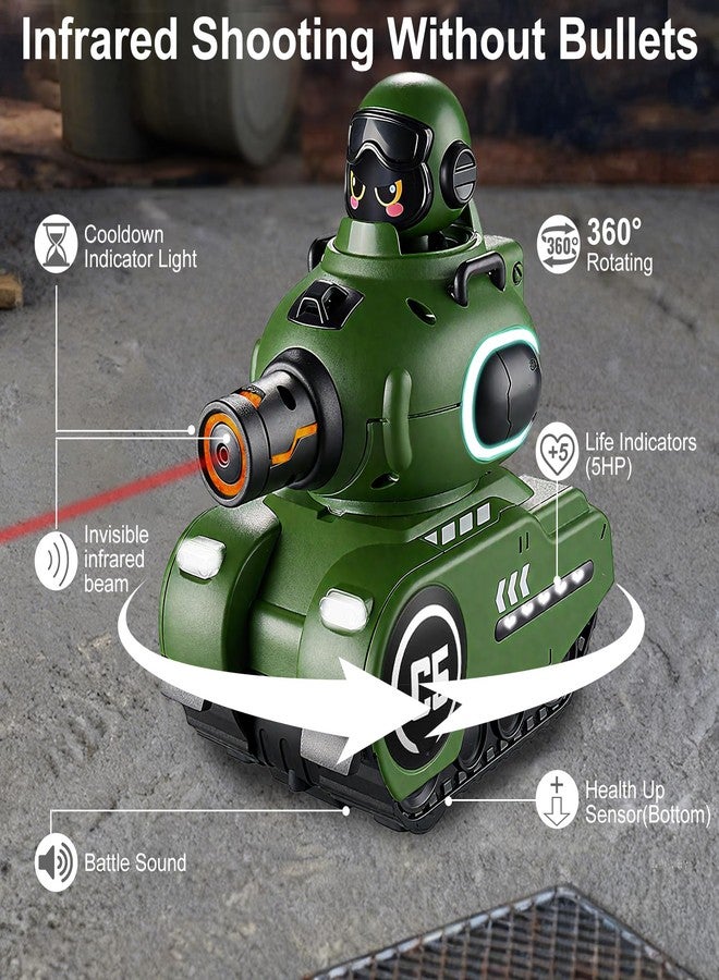 أو بيست دبابات قتالية تعمل بالتحكم عن بعد، مزودة بنظام الأشعة تحت الحمراء، سيارات هواية تعمل بالتحكم عن بعد، دبابة تطلق النار مع محطة HP، ألعاب عسكرية، هدايا عيد الميلاد والكريسماس للأولاد والبنات من عمر 6 إلى 12 سنة، عبوة من قطعتين - Image 4